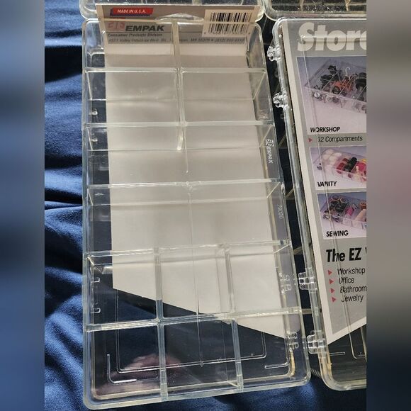 2 X 12 Compartments Plastic Storage Container NWT Jewelry Office Crafts - Picture 3 of 4